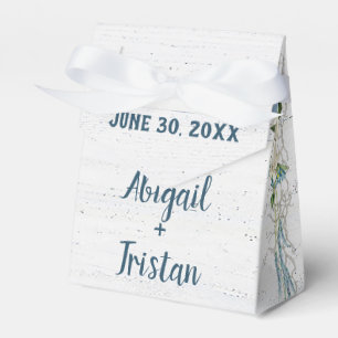 Whitewashed Wood with Wedding Flowers Favor Box