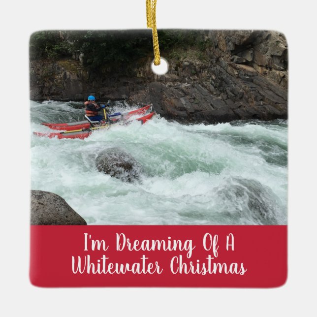 Whitewater Christmas Your Own Photo Ceramic Ornament (Front)