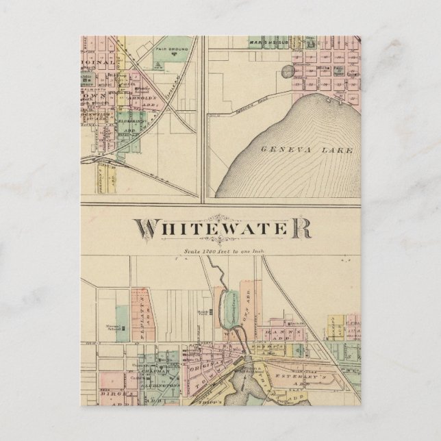 Whitewater, Elkhorn and Geneva Postcard (Front)