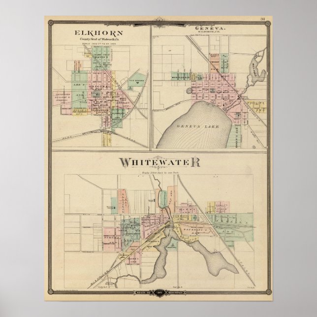 Whitewater, Elkhorn and Geneva Poster (Front)