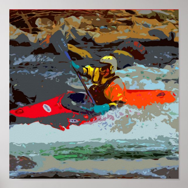 Whitewater Kayak Poster (Front)