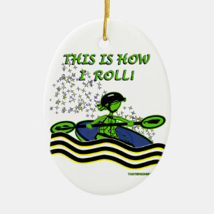 Whitewater Kayak Roll Ceramic Ornament