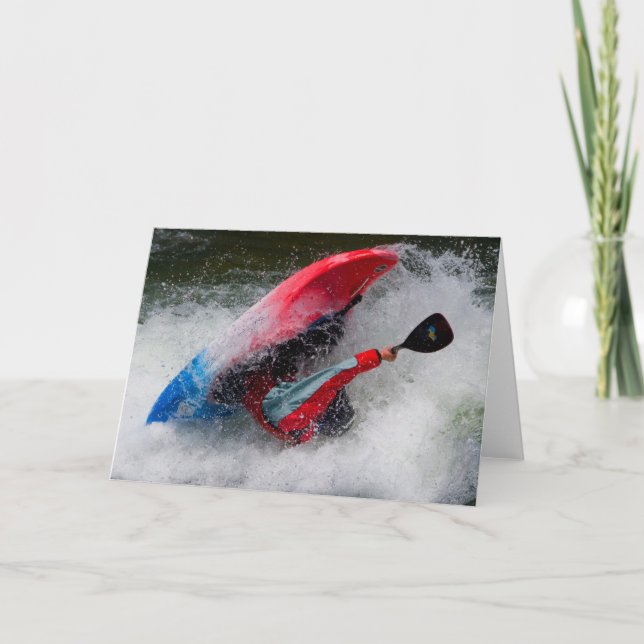 Whitewater Kayaking Greeting Card (Front)