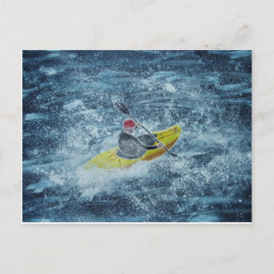 Whitewater kayaking postcard