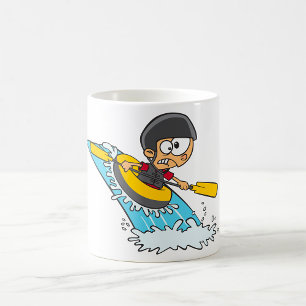 Whitewater Rafting Adventure with Scared Boy  Coffee Mug