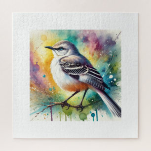 Whitewinged Mockingbird 300824AREF120 - Watercolor Jigsaw Puzzle