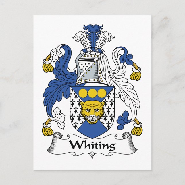 Whiting Family Crest Postcard (Front)