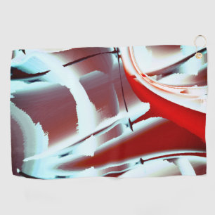 Whitish to red cropped digital paint magnification golf towel