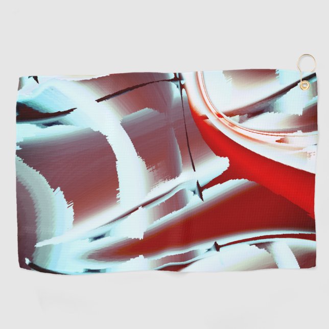 Whitish to red cropped digital paint magnification golf towel (Horizontal)