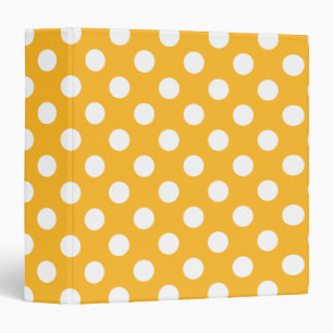 Whitle polka dots on yellow binder