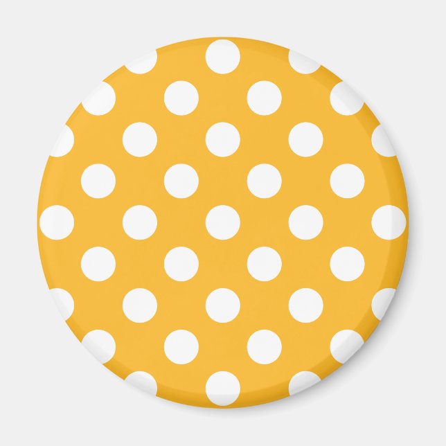 Whitle polka dots on yellow magnet (Front)