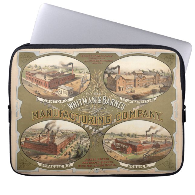 Whitman & Barnes Manufacturing Company. Laptop Sleeve (Front)