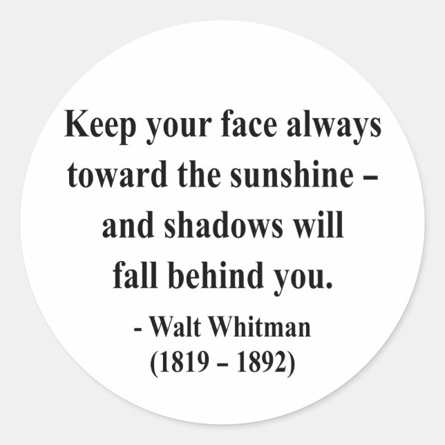 Whitman Quote 7a Classic Round Sticker (Front)