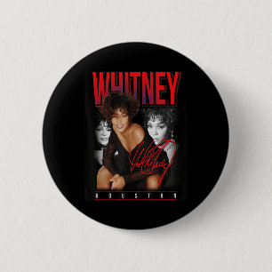 Whitney Houston Retro Photo Collage  2 Inch Round Button