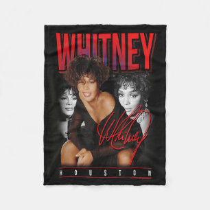 Whitney Houston Retro Photo Collage  Fleece Blanket