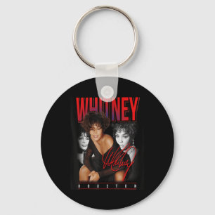 Whitney Houston Retro Photo Collage  Keychain