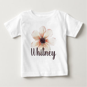 Whitney Name Baby Girls Reveal Newborn Flower T-Shirt