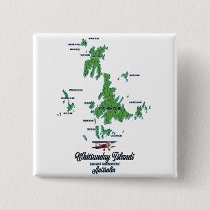 Whitsunday Islands Australia map poster 2 Inch Square Button