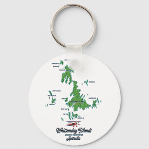 Whitsunday Islands Australia map poster Keychain