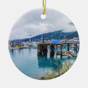 Whittier Alaska Harbour Ceramic Ornament