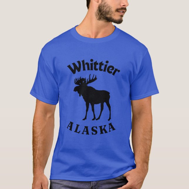 Whittier Alaska Moose T-Shirt (Front)
