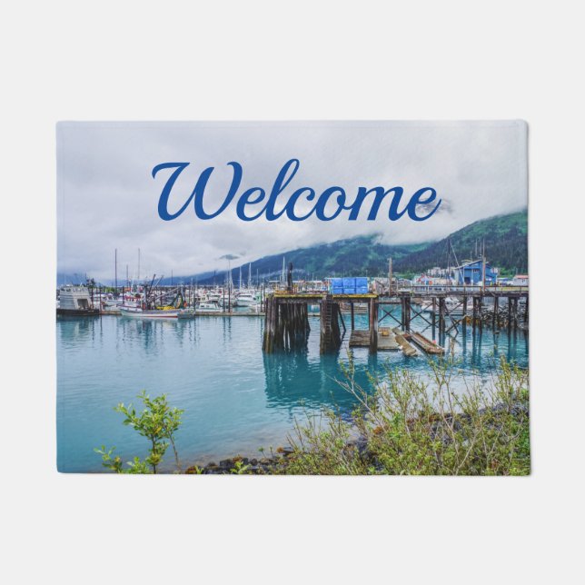 Whittier Alaska Welcome Doormat (Front)