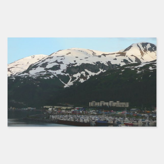 Whittier at Dusk Scenic Alaska Photography Sticker (Front)
