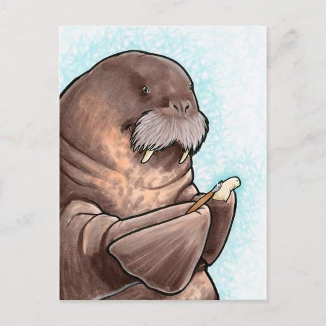 Whittling Walrus Postcard (Front)