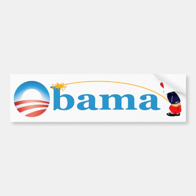 Whiz On Obama Bumper Sticker (Front)