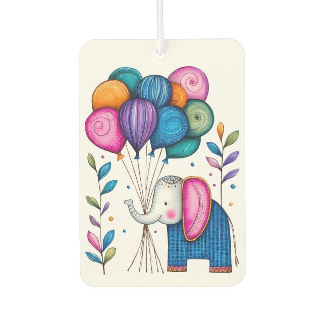 WHMSICAL ELEPHANT BALLOONS AIR FRESHENER (Front)