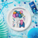 WHMSICAL ELEPHANT BALLOONS PAPER PLATE<br><div class="desc">Stunning Modern image for anyone,  especially elephant lovers! Put this image on an Zazzle product with your own text!</div>
