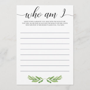 Who Am I Baby Shower Game Gender Neutral 