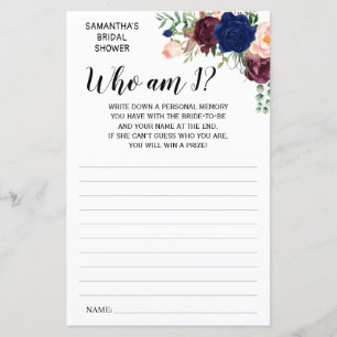 Who am I? bridal shower english spanish game