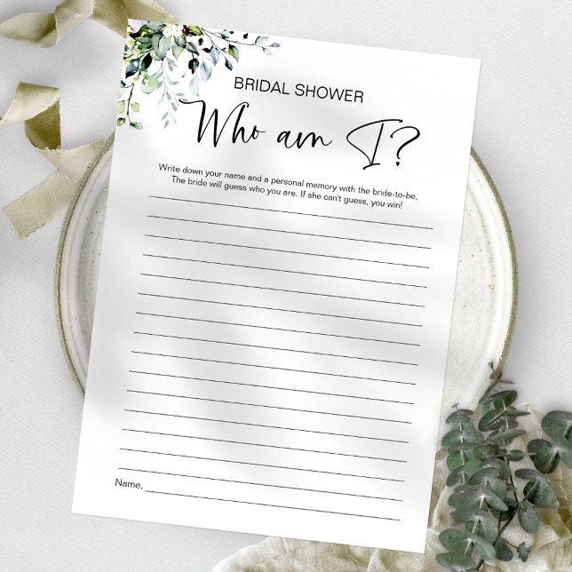 Who Am I Bridal Shower Game Invitation (Creator Uploaded)