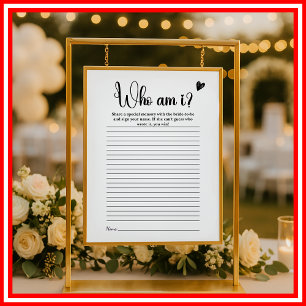 Who Am I Bridal Shower Game Modern Elegant Wedding