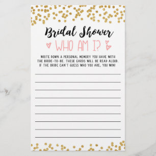 Who am I Bridal Shower or Hen Party game