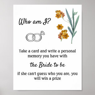Who am I? Flowers Poster