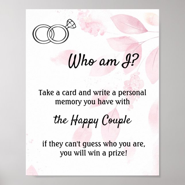 Who am I? Pink Watercolor Poster (Front)
