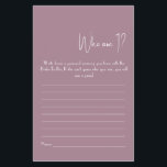 Who Am I? Shower Game Flyer<br><div class="desc">Make it your own by adding your text. To access advanced editing tools,  please go to "Personalize",  scroll down and press the "click to customize further" link. For more matching designs click the link "Other products from this collection”</div>