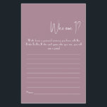 Who Am I? Shower Game Flyer<br><div class="desc">Make it your own by adding your text. To access advanced editing tools,  please go to "Personalize",  scroll down and press the "click to customize further" link. For more matching designs click the link "Other products from this collection”</div>