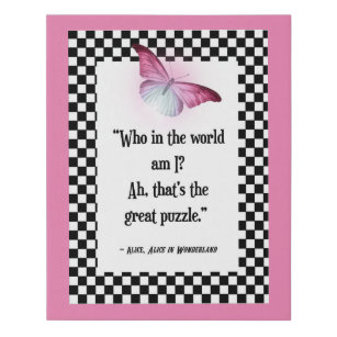 Who Am I? Wonderland Alice Quote Faux Canvas Print