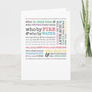 Who By Fire? Rosh Hashanah Graphic Greeting Card