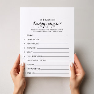 Who can Finish Daddy's Phrase Baby Shower Game