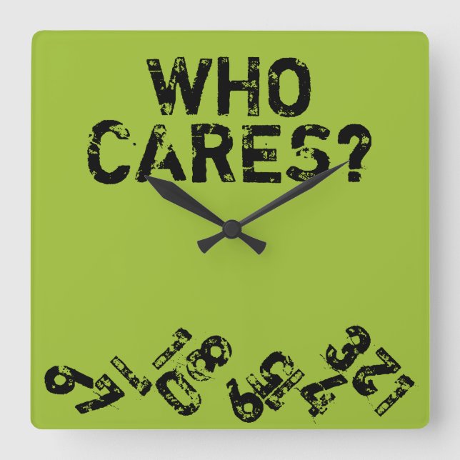 Who Cares Falling Numbers Wall Clock (Front)