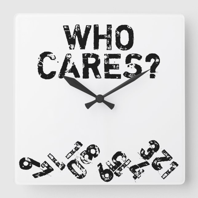 Who Cares Falling Numbers Wall Clock (Front)