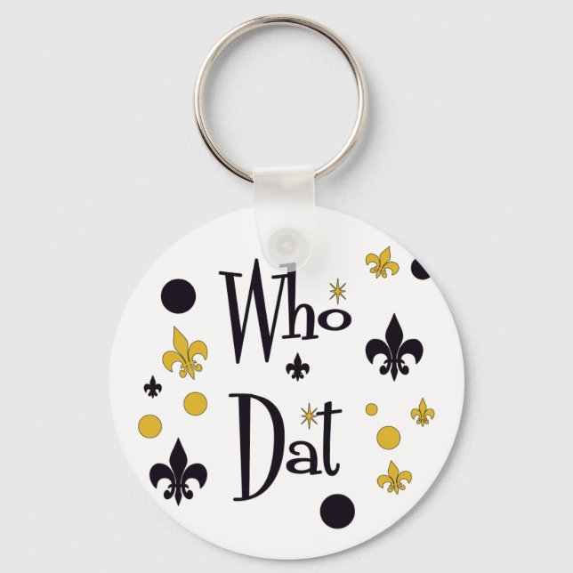 Who Dat t-shirts Keychain (Front)