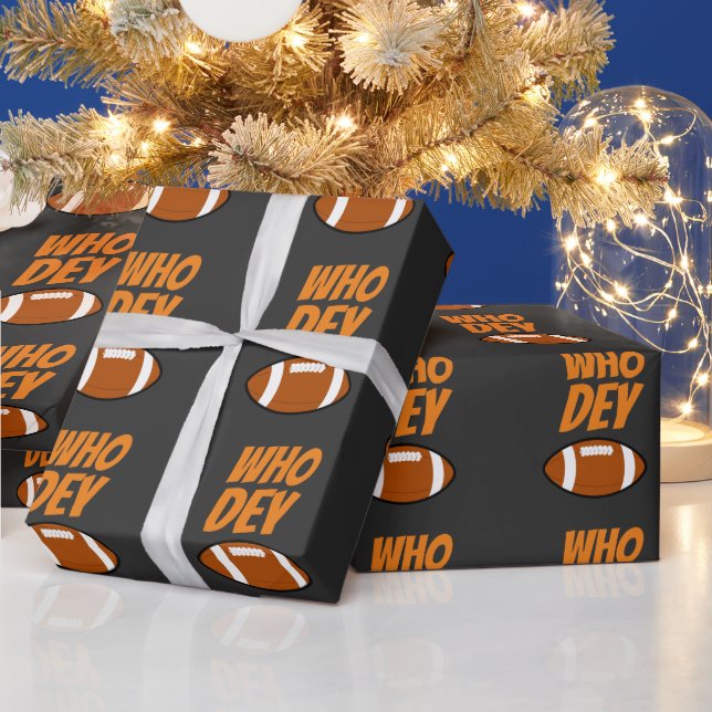 WHO DEY FOOTBALL CHRISTMAS WRAPPING PAPER (Holidays)