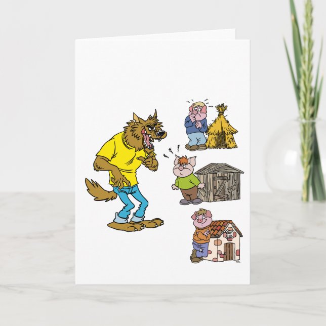 Who fears the Big Bully Wolf? Greeting Card (Front)