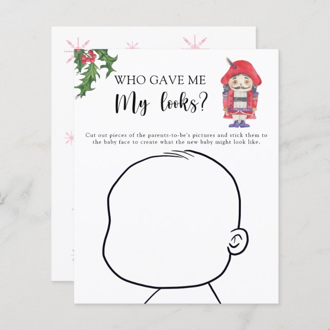 Who gave me my looks baby shower game (Front/Back)