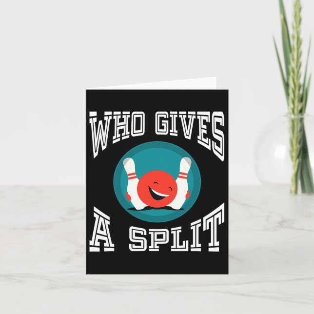 Who Gives A Split Funny Bowling Shirt League  Card (Front)